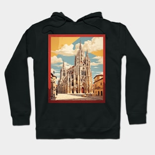 Burgos Cathedral Spain Travel Tourism Retro Vintage Art Hoodie